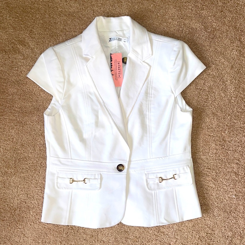 Women’s Single Button White Blazer Size 10